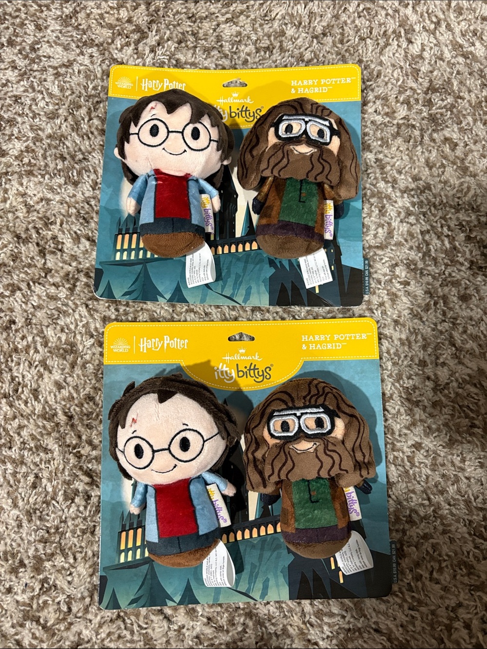 Hallmark Itty Bittys Harry Potter & Hagrid Plush Duo - Blue, Red, Green, Brown